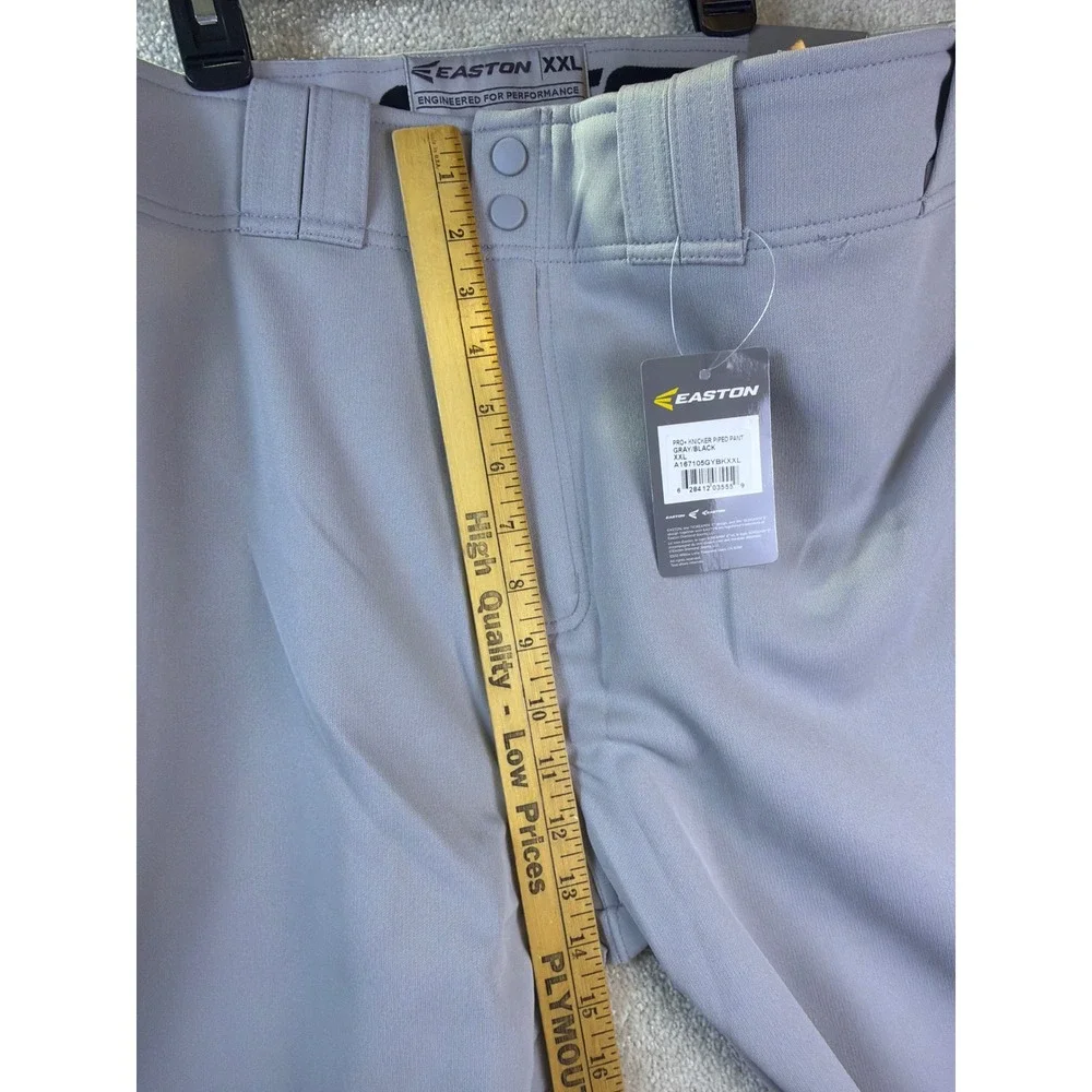 Easton Pro+ Knicker Baseball Pants Adult XXL Gray Black‎ Piped A167105GYBK NEW